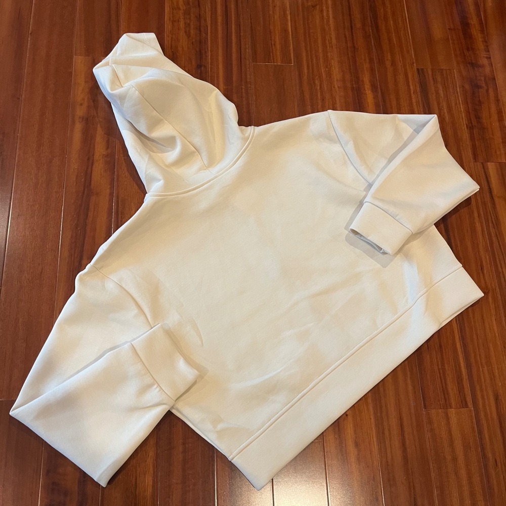 A‎ New Day Scuba Hoodie Sweatshirt Cream Zip Up Long Sleeve New NWT Size Large - Picture 4 of 7